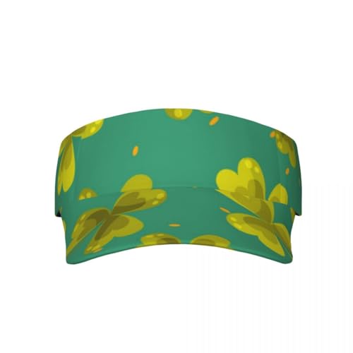 Green Shamrock Clover Leaf Lucky Grass Sun Visor Hat for Women Summer Beach Hats for Women Men Travel