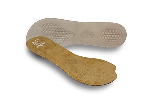 Pedag Lady Gel | Made in Germany | Ultra Thin Gel Insole for High Heels & Pumps | Metatarsal Pad | Heel Pad | Velour Top | Size Medium, US Women 8-10 / EU 38-40 | Tan | 1 Pair