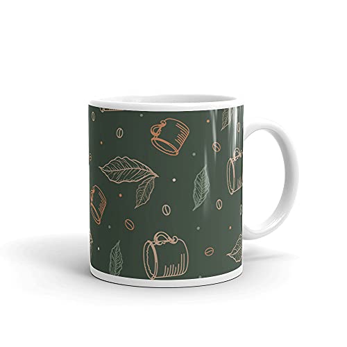 Bent Piton All Over Coffee Lover Farmhouse Geometric Pattern Decorative Caffeine Farmhouse Coffee Mug