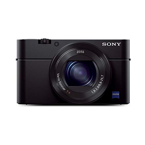 Sony RX100 III 20.1 MP Premium Compact Digital Camera w/1-inch Sensor and 24-70mm F1.8-2.8 ZEISS Zoom Lens (DSCRX100M3/B), 6in l x 4.65in w x 2.93in h, Black