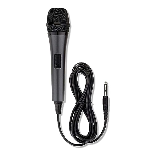 Singing Machine Wired Microphone for Karaoke, (Black) - Unidirectional Dynamic Vocal Microphone - Plug-in Microphone for Karaoke Machine, AMP, & Speaker - Mic for Singing, Public Speaking, & Parties