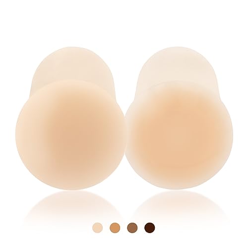 Niidor Nipple Covers Stickers Nipple Pasties Lift Adhesive Nipple Coverings for Women Silicone Invisible Breast Petals Thin Crème