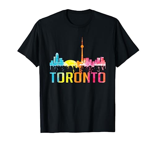 Toronto Canada Watercolor Skyline Home City Souvenir Art T-Shirt