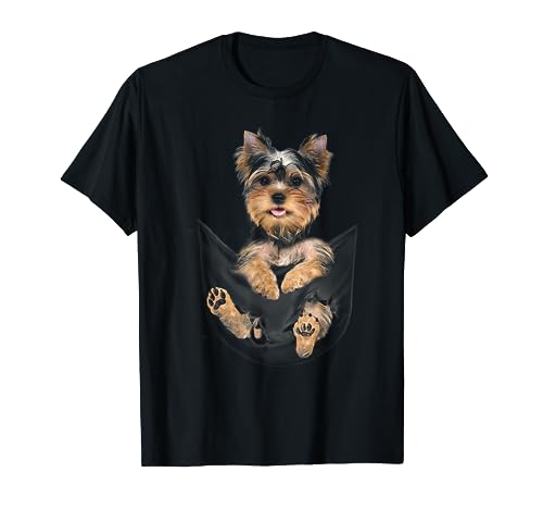 Yorkie Puppy in Pocket T-Shirt