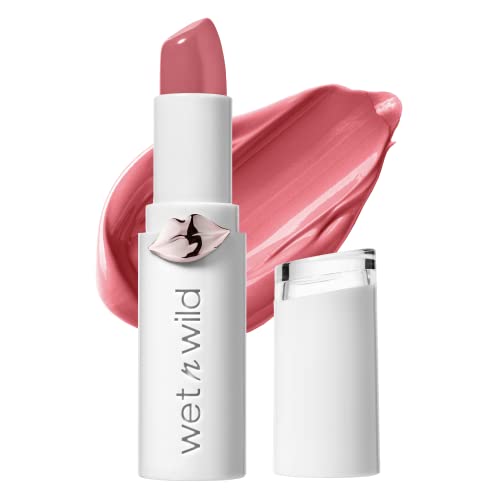 wet n wild Mega Last High-Shine Lipstick Lip Color, Infused with Seed Oils For a Nourishing High-Shine, Buildable & Blendable Creamy Color, Cruelty-Free & Vegan - Pinky Ring
