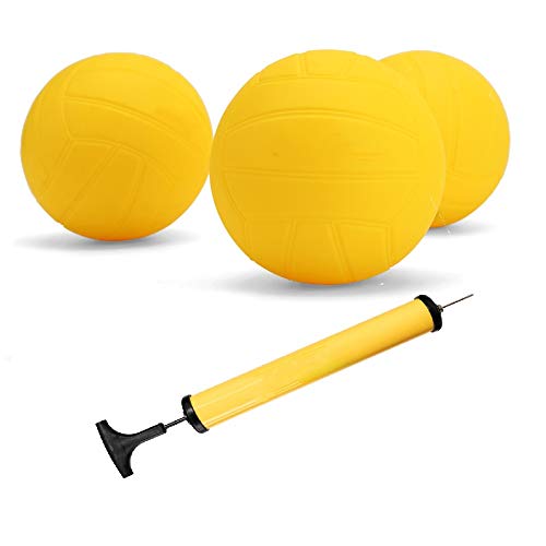 Viminston Roundnet Game Ball Replaceable Competitive Balls Mini Volleyball 3-Pack with Pump