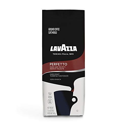Lavazza Perfetto Ground Coffee Blend, Dark Roast, 100% Arabica, Full-bodied, 12 oz - Packaging May Vary
