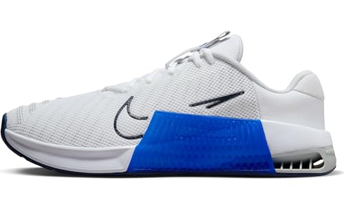 Nike Men's Metcon 9 Sneaker (White/Pure Platinum-Racer Blue, 10)