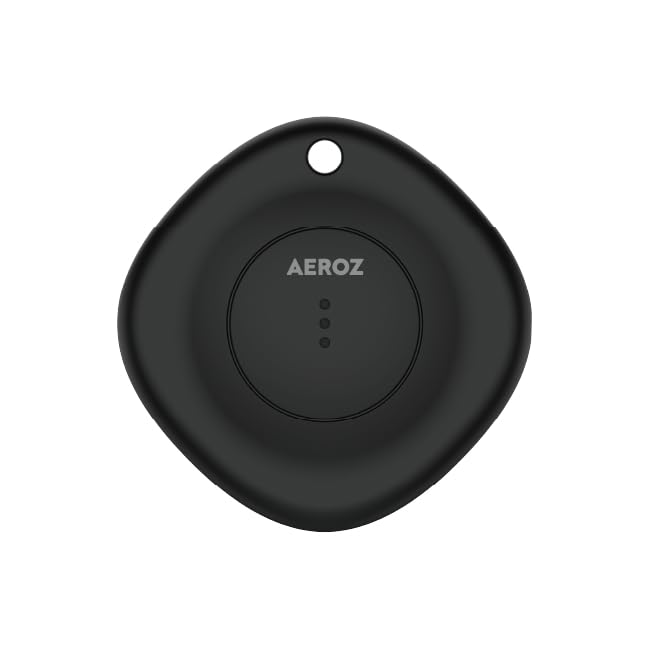 AEROZ TAG-1000 Black (1-Pack) Key Finder for Use with iPhone - Works with Apple Find My App