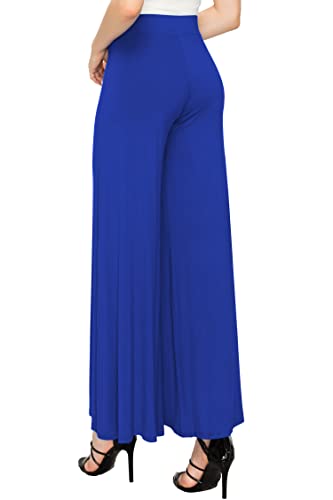 MBJ WB1104 Womens Wide Leg Palazzo Lounge Pants L Royal_Brite