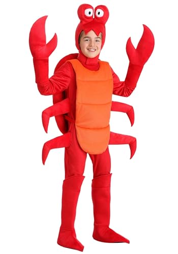 Fun Costumes Red Crab for Kids, Sea Creature Dress-Up, Crab Jumpsuit Halloween - Medium