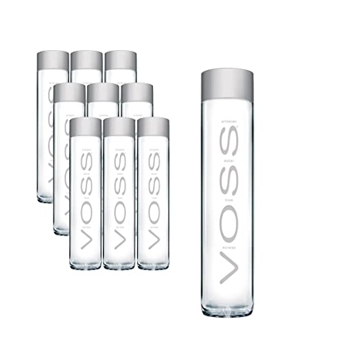 Voss Artesian Still water from Norway Naturally pure for a crisp, refreshing taste 375ml GLASS bottled water 12.7 Fl oz (Pack of 9)