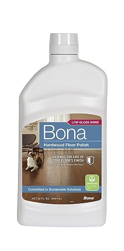 Bona Hardwood Floor Polish - 32 fl oz - Low Gloss Shine - 32 oz covers 500sq ft of flooring - for use on Wood Floors