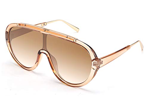 FEISEDY Sunglasses Women Oversized One Piece Frame UV400 Sun Glasses Trendy Retro Shades B2580
