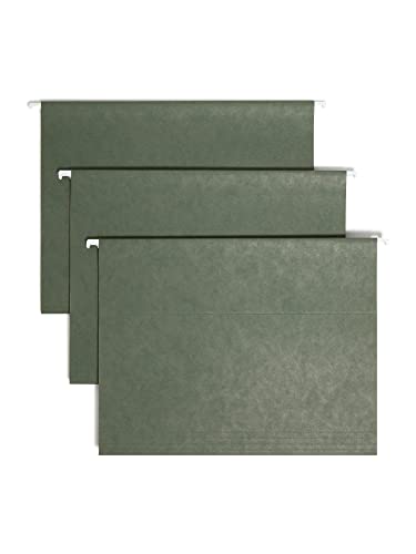 Smead Hanging File Folder with Tab, 1/5-Cut Adjustable Tab, Letter Size, Standard Green, 25 per Box (64055)