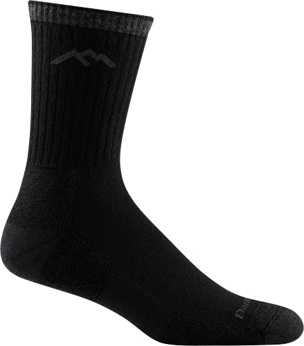 Darn Tough (Style #1466) Men's Merino Wool Hiker Micro Crew Cushion Socks (as1, alpha, l, regular, regular, Onyx)