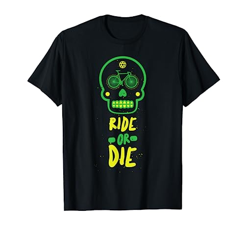 Ride or Die Bicycle and Sugar Skull T-Shirt
