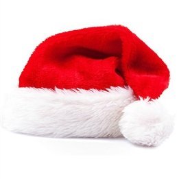 NTRIW Traditional Red and White Plush Christmas Santa Hat