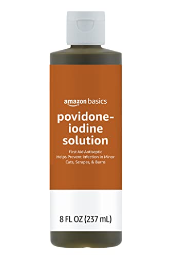 Amazon Basics First Aid Antiseptic, 10% Povidone Iodine Solution, 8 Fluid Ounces (Previously Solimo)