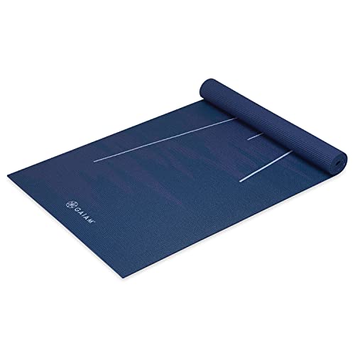 Gaiam 4mm Yoga Mat, Non Slip Exercise & Fitness Mat for All Types of Yoga, Pilates & Floor Exercises - Moonlit Tide