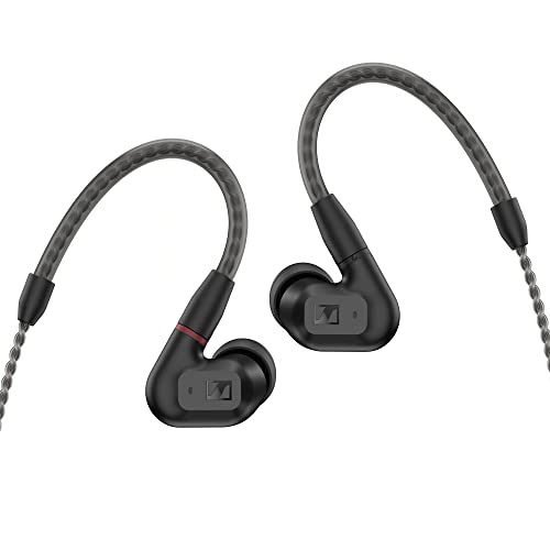 Sennheiser Consumer Audio IE 200 In-Ear Audiophile Headphones - TrueResponse Transducers for Neutral Sound, Impactful Bass, Detachable Braided Cable with Flexible Ear Hooks - Black