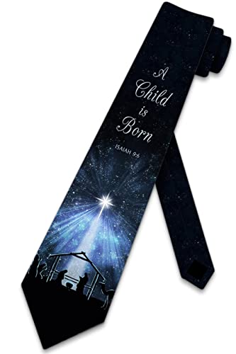 Three Rooker Nativity Ties Mens Manger Scene Necktie Christmas Tie Religious Ties