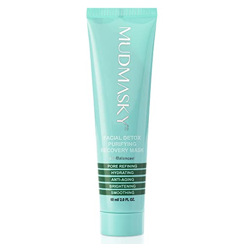 MUDMASKY Facial Detox Purifying Recovery Mud Mask 60ml / 2.0 FL. OZ. - FULL SIZE - Reduces pores in under 12 minutes! Reduces Acne and pimples within 20 days. OVER 200,000+ reviews on IPSY!