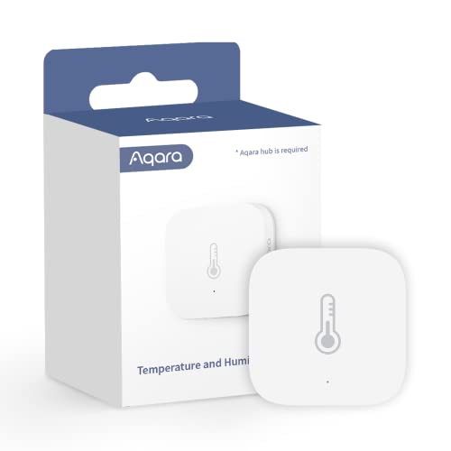 Aqara Temperature and Humidity Sensor, Requires AQARA HUB and Not Support Third Party Hubs, Zigbee, for Remote Monitoring and Home Automation, Compatible with Apple HomeKit, Alexa, Works with IFTTT