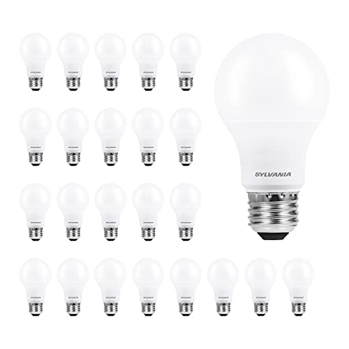 SYLVANIA ECO LED A19 Light Bulb, 60W Equivalent, Efficient 9W, 7 Year, 750 Lumens, Non-Dimmable, Frosted, 5000K Daylight, Pack of 24 (40987)