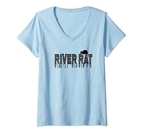 Womens Pet Rats Shirt River Rat Mouse Rodent V-Neck T-Shirt