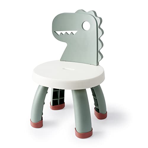 Toddler Chair,Plastic Kids Dino Chair,Sturdy Durable and Lightweight Toddler's Activity Chairs,Anti-Slip Ergonomic Design Kids Step Stool,Indoor or Outdoor Use for Boys Girls Aged 1+ (Green)