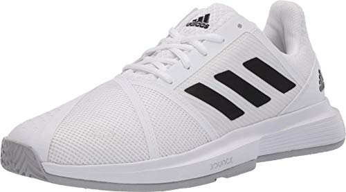adidas Men's CourtJam Bounce Tennis Shoe, FTWR White/core Black/Matte Silver, 13 M US
