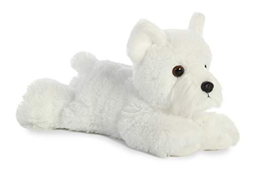 Aurora Adorable Mini Flopsie Windsor Westie Stuffed Animal - Playful Ease - Timeless Companions - White 8 Inches