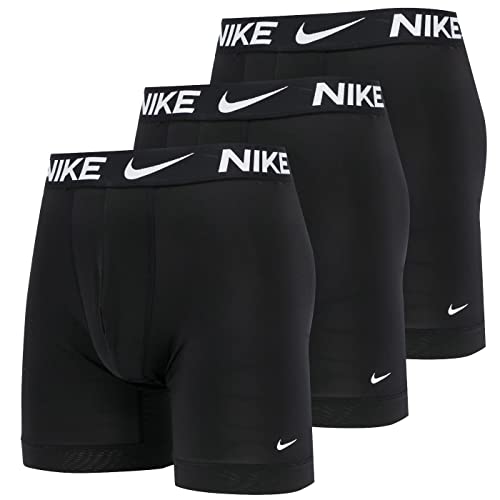 Nike Men`s Essential Micro Long Leg Boxer Briefs 3 Pack (Medium, Black(KE1026-001)/W)