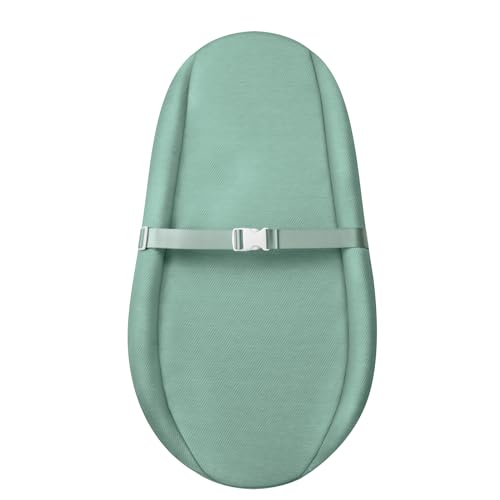 Contoured Changing Pad with Soft & Washable Cover, Waterproof Lining Foam Baby Changing Table Pads for Dresser Top, Secure with Security Strap and Two High Curved Sides, 32”×16”, Sage Green