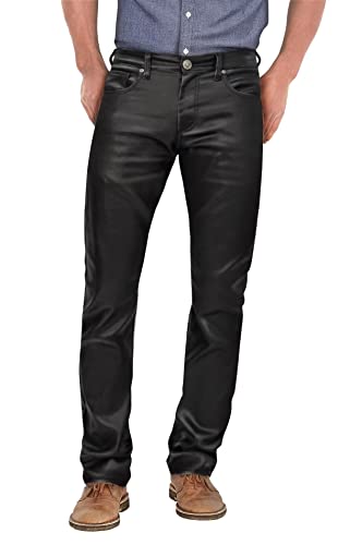 Ethanol Stretch Fashion Casual Leather Pants APL44798SK PK3 Black 30