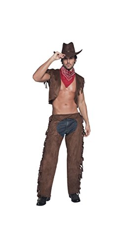 Smiffys mens Fever Male Ride Em High Cowboy Adult Sized Costume, Brown, M - US Size 38 -40