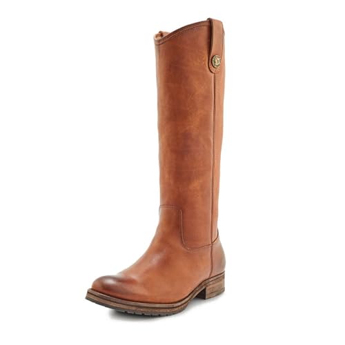 Frye Melissa Double Sole Button Lug Tall Riding Boots for Women - Leather Lined Classics with Modern Stacked Heel and Rugged Mini-Lug Traction Outsole, Bronze - 8M