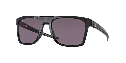 Oakley Men's OO9100 Leffingwell Rectangular Sunglasses, Black Ink/Prizm Grey, 57 mm