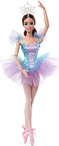 Barbie Signature Doll, Ballet Wishes Posable Brunette With Ballerina Costume, Tutu, Tiara and Pointe Shoes