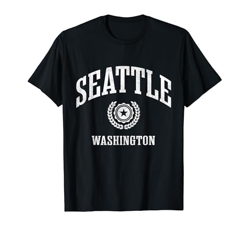 Seattle WA Vintage College Sports Design T-Shirt