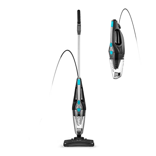 Eureka Home Lightweight Mini Cleaner for Carpet and Hard Floor Corded Stick Vacuum with Powerful Suction for Multi-Surfaces, 3-in-1 Handheld Vac, Blaze Blue