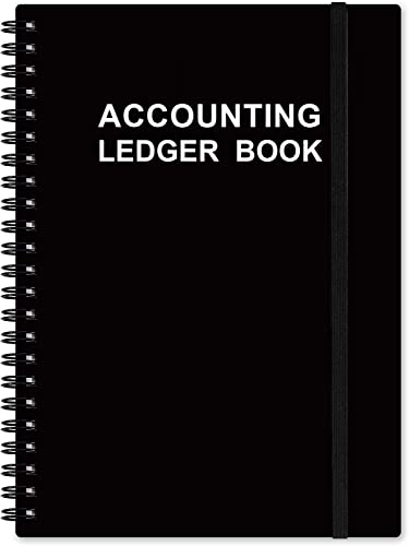 Accounting Ledger Book - A5 Accounting Log Journal for Small Businesses & Personal Use, Account Book for Tracking Money, Expenses, Deposits & Balance, 5.8' x 8.3', Black