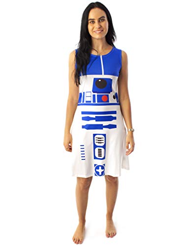STAR WARS R2D2 Costume Dress Women's Ladies Cosplay Droid White Clothing X-Large