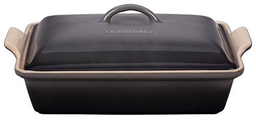 Le Creuset Stoneware Heritage Covered Rectangular Casserole, 4 qt. (12' x 9'), Oyster