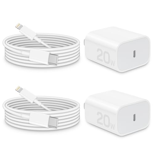 Phone Charger Fast Charging, 【MFi Certified】 2-Pack 20W USB-C Fast Charger with 6FT Fast Charging Cable for IP 14/13/12/11/Xs/8, i Pad and More