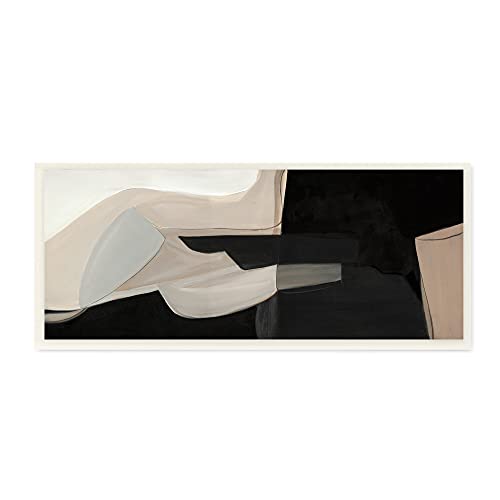 Stupell Industries Distorted Desert Shapes Dark Bold Abstract Arrangement, Designed by Kippi Leonard Wall Plaque, Beige