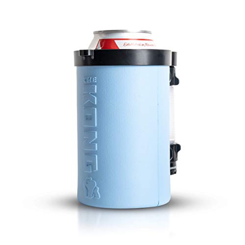 The Kong 2.0. A Portable Can or Bottle Cooler/Cup with A Detachable, Expandable, Hose to Funnel Your Drink. (Blue)