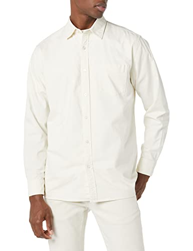 Amazon Aware Men's Regular Fit Cotton Oxford Shirt, Off-White, Medium