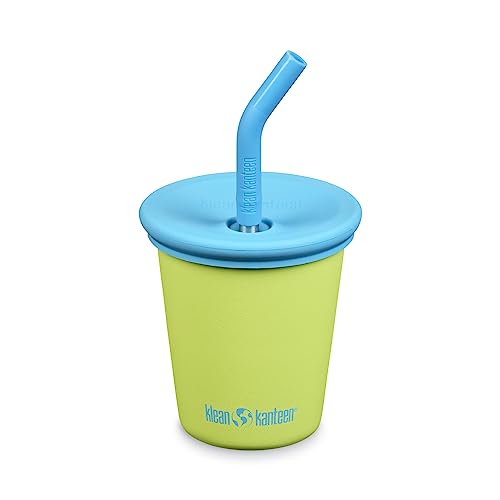 Klean Kanteen Kid Cup 10oz Stainless Steel Cup with Spill-Poof Straw Lid - Juicy Pear